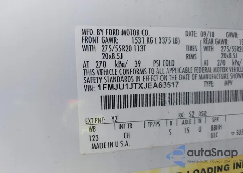 2018 Ford Expedition Xlt from USA, damaged, VIN 1FMJU1JTXJEA63517